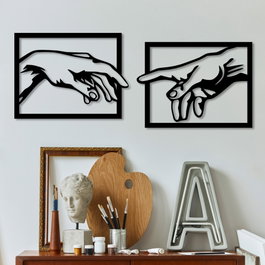 Wallity Hands Escultura de Pared de Metal Negra (2 Piezas)